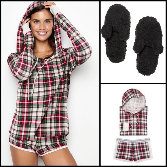 Victoria's Secret Other - VS Bundle Thermal PJ Short Set & Bunny Slippers